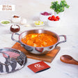 22 CM Kadai with Lid Triply Stainless Steel (2 Ltr) - Premium Quality OmiChef