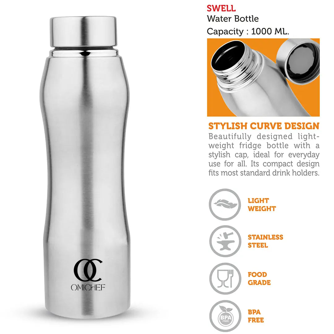 UniSteel Curvy Fridge  Bottle- Capacity 1 Litre OmiChef