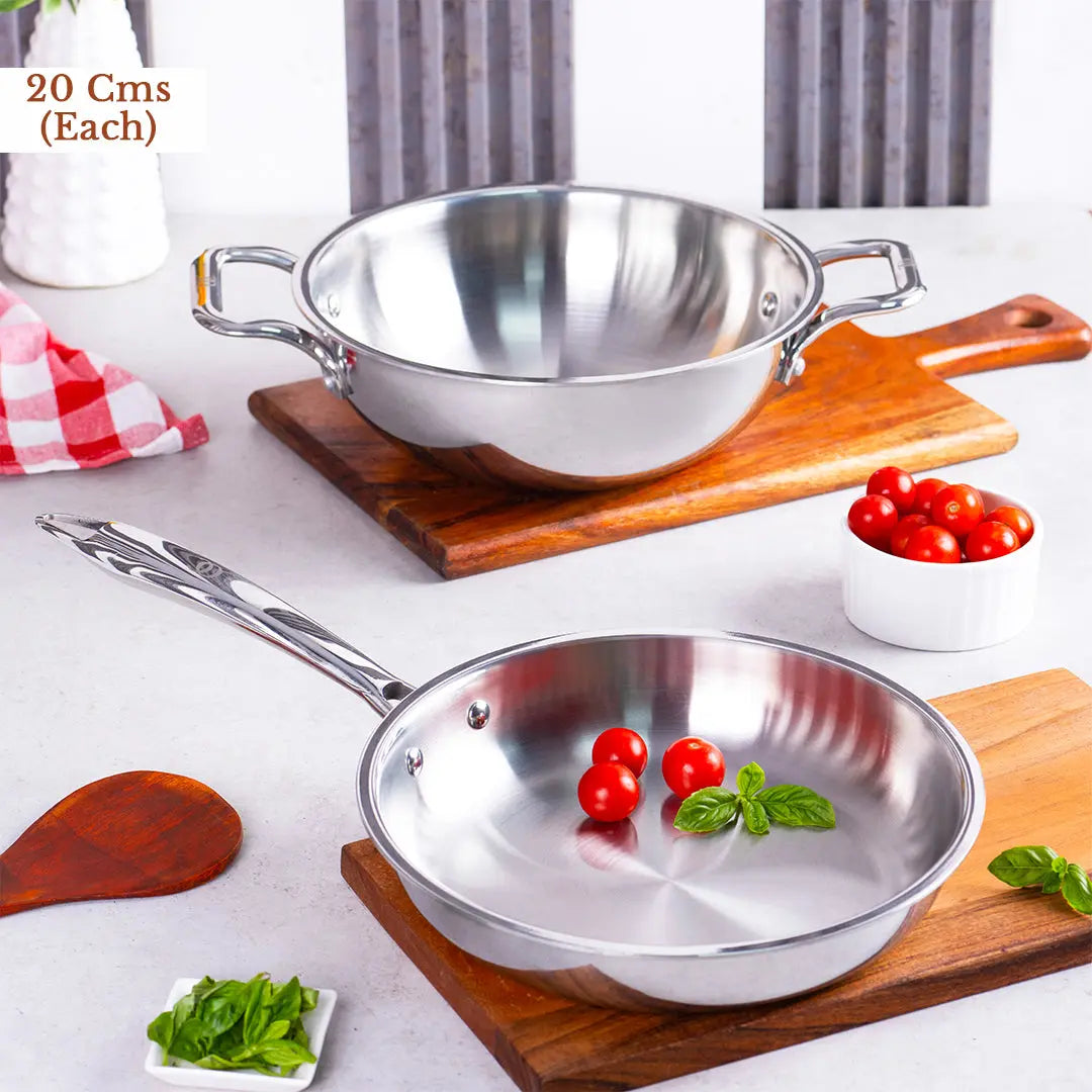 20 CM Triply Cookware Combo Set 3 Pcs - Premium Quality OmiChef